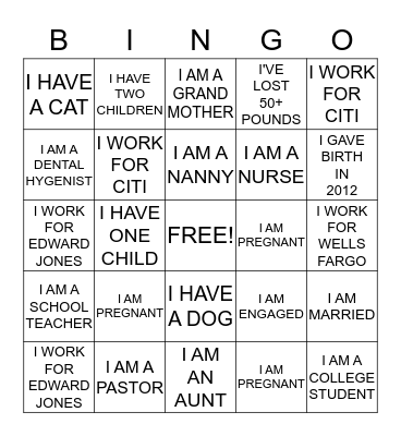 BABY BENSON Bingo Card