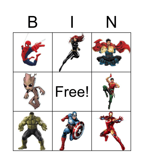 Avenger2 Bingo Card