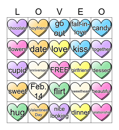 Valentine Bingo Card