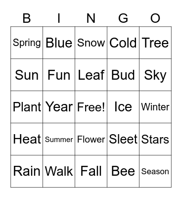 Season Bingo Card
