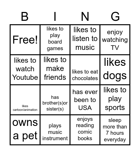 Find Someone who... Bingo Card