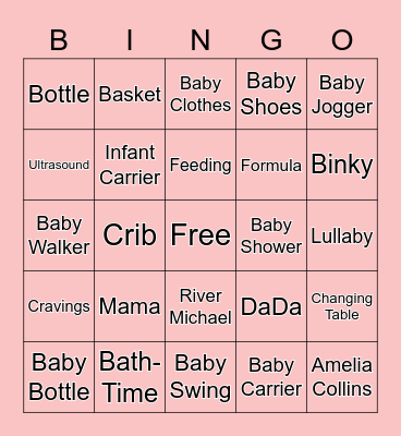 ROYAL BABY SHOWER BINGO Card