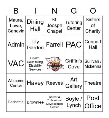 Griffin Guide Bingo Card