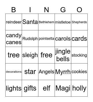 Christmas Bingo Card