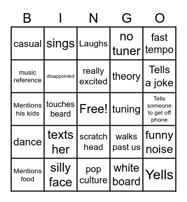 Spider man Bingo Card