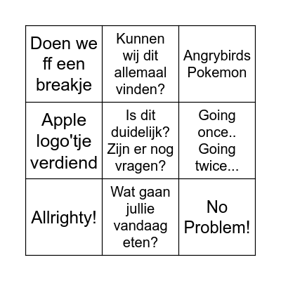 TRAINER ADRIAAN BINGO Card