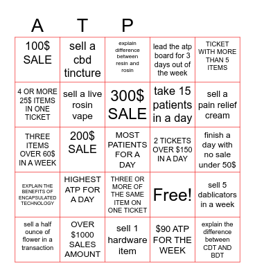 ATP BINGO Card