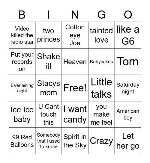 Super bowl Party Bingo Card