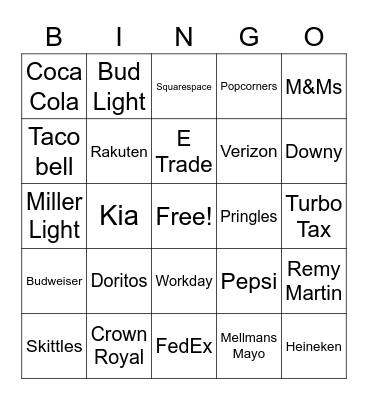 SUPER BOWL LVII Bingo Card