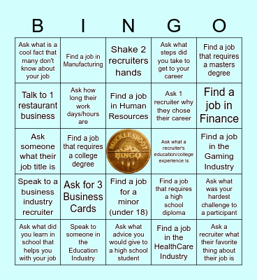 Career Fair BINGO Card