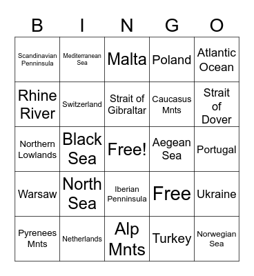 European Bingo Card