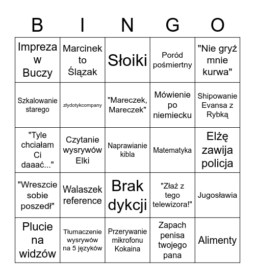 CSI LEMURY BINGO Card