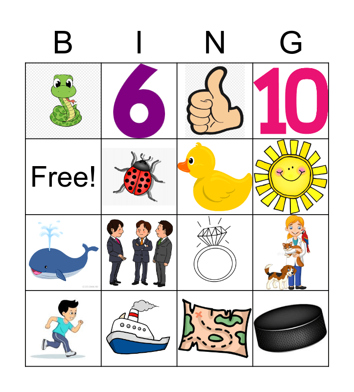Sounds BINGO Card