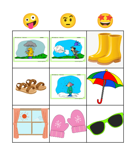 Weather BINGO Card