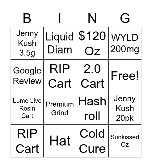 :) Bingo Card