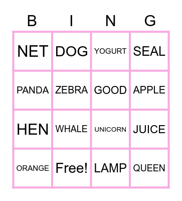 ABC BINGO Card