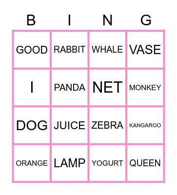 ABC BINGO Card