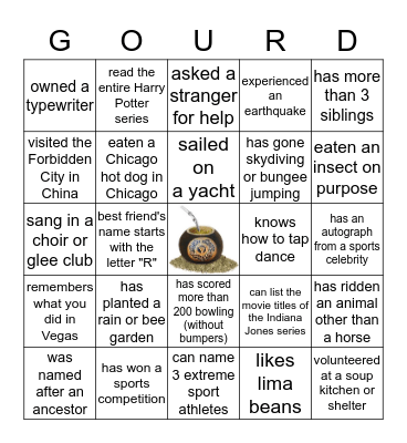 Come to Life Bingo Card