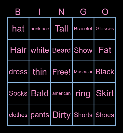 Unit 8 Asl Bingo Card