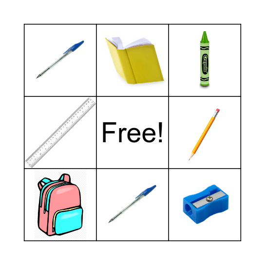 SCHOOL OBJECTS Bingo Card