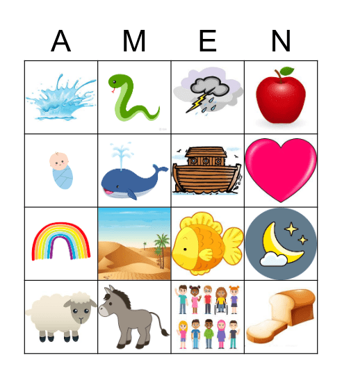 Sunday School Bingo Card