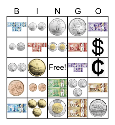 Money Bingo Card