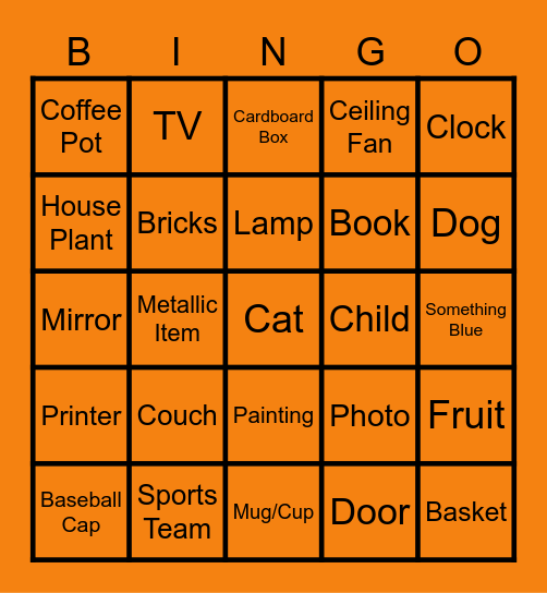 I Spy Virtual Bingo Card