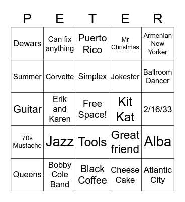 Happy Birthday Bingo Card