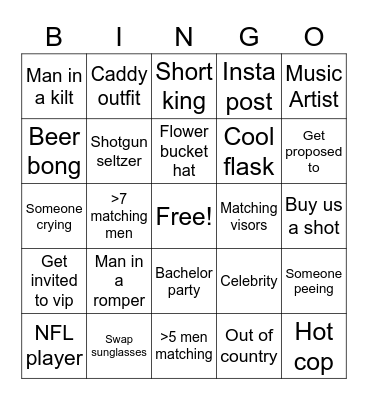 WM Open Weekend Hunt Bingo Card