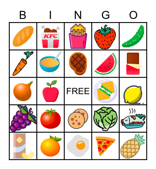 La Comida Bingo Card