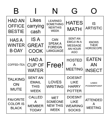 ORS FRI-YAY BINGO! Bingo Card