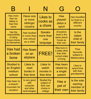 DIVERSITY BINGO Card