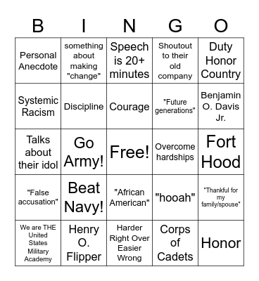 Flipper Dinner Bingo Card