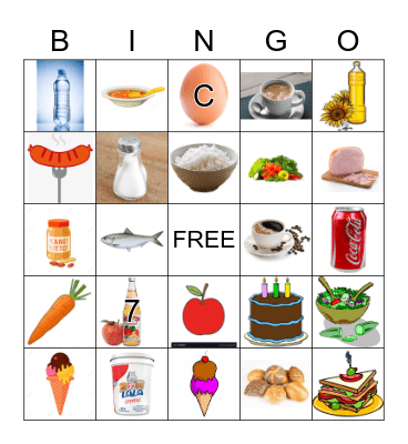 FOOD Bingo Card