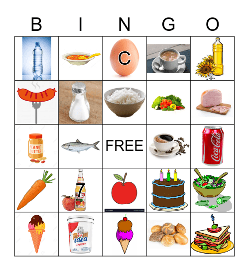 FOOD Bingo Card