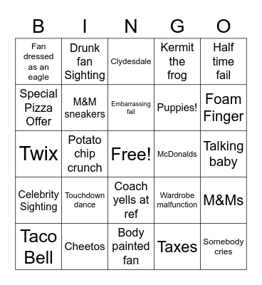 Super Ball Bingo Card