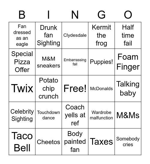 Super Ball Bingo Card