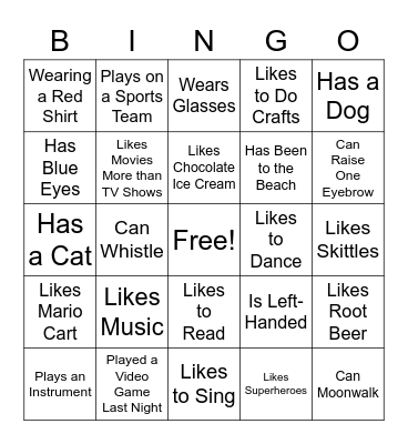 Get to Know You! Bingo Card