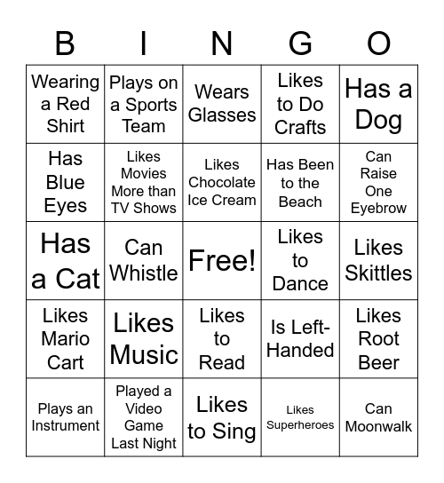 Get to Know You! Bingo Card