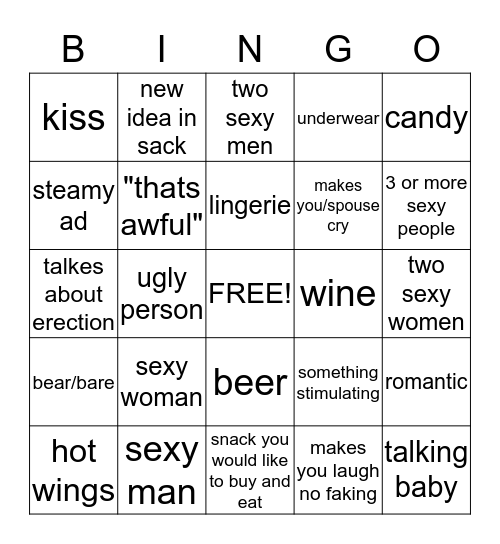 parent ad bingo Card