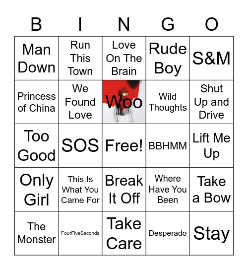 RIHANNA FOR PRESIDENT Bingo Card