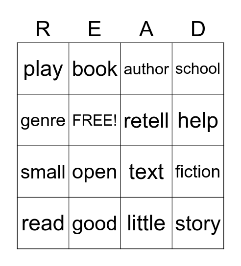 Reading for a BOOK Bingo Card