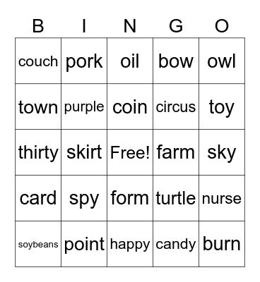 Review eStar 7 phonics Bingo Card