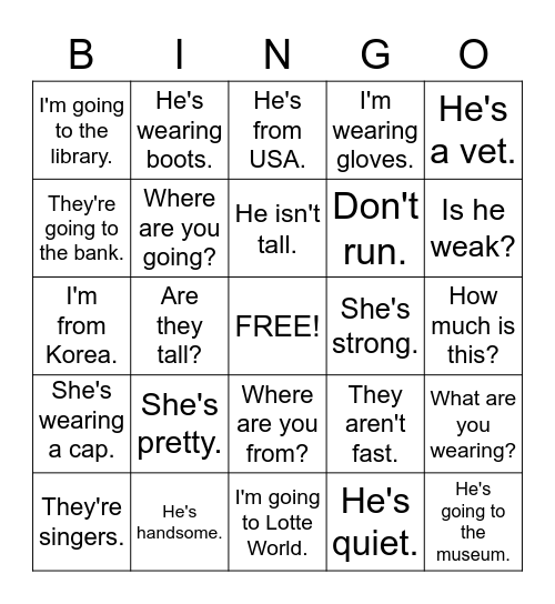 Review! Bingo Card