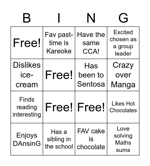 BINGO You & Me ! Bingo Card