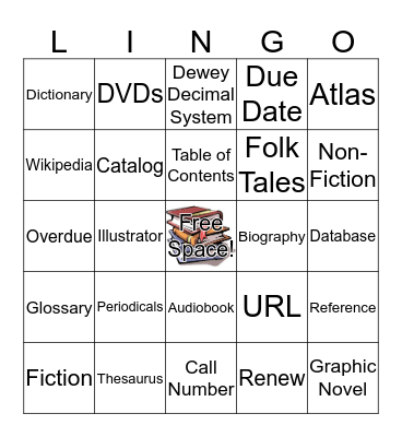 Library Lingo Bingo Card