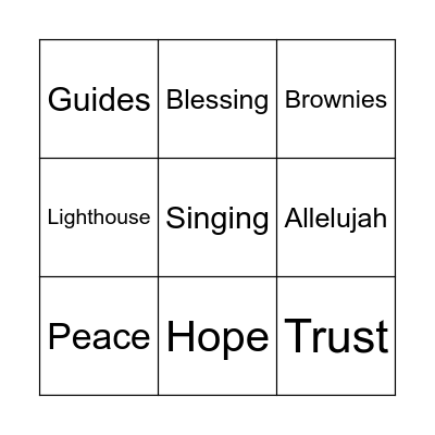 Parade Service Bingo! Bingo Card