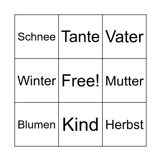 Es war eine Mutter Bingo Card