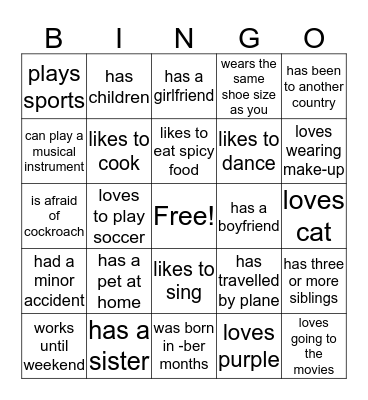 Find Someone Who... Bingo Card