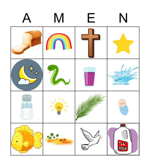 Sunday School Bingo Card